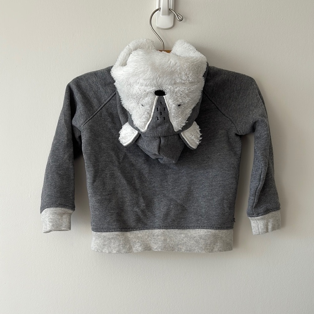 GAP Cozy Gray and White Animal Hoodie - Picture 2 of 2